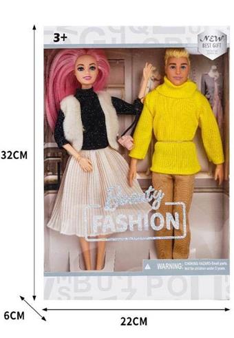 11.5 inch solid 11 joint couple fashion sweater three piece set Barbie Princess+12 inch solid joint male Barbie KEN with camera   ITEM NO.： W028266
