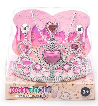 Cross border girl toy princess fairy wand magic wand electroplated crown jewelry gemstone crystal decoration play house new DIY set   ITEM NO.： W025933