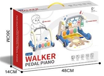 2-in-1 pedal piano walker (blue)   ITEM NO.： W020866