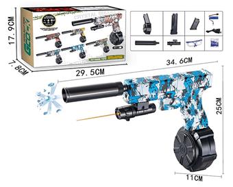 Hand and body integrated continuous firing electric Glock water bullet gun 7.4V skin version (short clip+long clip+drum) firing crystal ball bullet simulation gun model   ITEM NO.： W020815