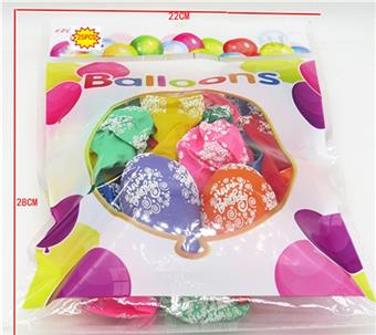 25 Happy Birthday patterned balloons   ITEM NO.： W027724