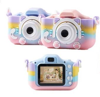 X2 Rainbow Cat high-definition dual camera silicone shell children's camera simulation cartoon digital camera DSLR high-definition IPS screen 2.0-inch dual camera 300000 pixels (including built-in lithium battery)   ITEM NO.： W029218