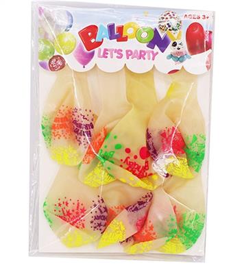 8 transparent colored festive happy balloons   ITEM NO.： W027537