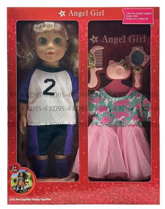18 inch 3D eye glue hand empty body four tone music American girl chubby doll+comb+mirror+camera   ITEM NO.： W028339