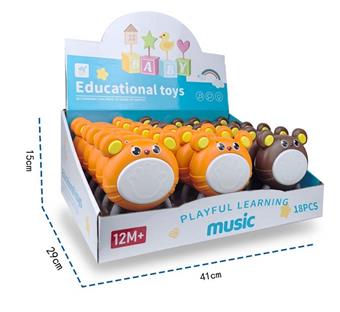 Baby Light Music Bear Hand Beating Drum (2 colors mixed) (not including electricity)   ITEM NO.： W037352
