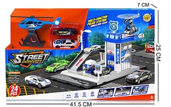 City police station equipped with 2 alloy cars (parking lot)   ITEM NO.： W028712
