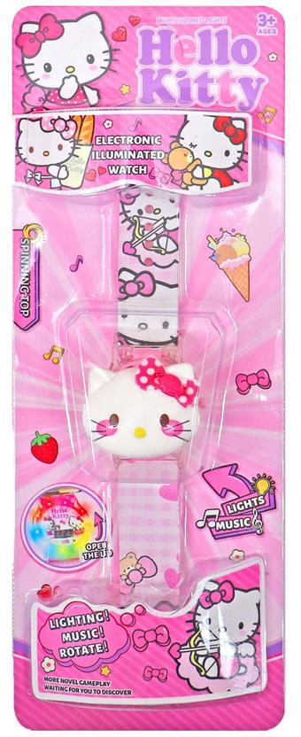 KT Cat 360 degree Rotating 3D Head Light Music Flip Watch   ITEM NO.： W027882