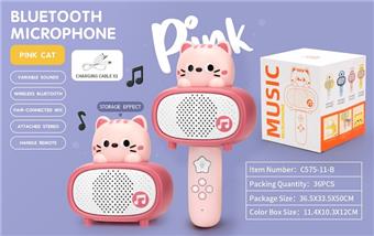 Pink Cat Bluetooth Storage Microphone (Sealed Box) (CPC)   ITEM NO.： W019144