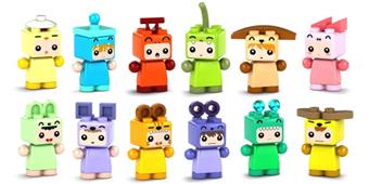 Puzzle building blocks, assembled dolls, character figurines, compatible with small and medium-sized particles, holiday gifts, promotional items, food, candy gifts, twisted egg toys, cartoon children   ITEM NO.： W029066