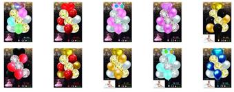 Aluminum film ball latex balloon with glitter 9PCS   ITEM NO.： W022839