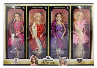 New 11.5-inch solid body fashion short skirt long hair Barbie Princess display box 6PCS   ITEM NO.： W033484