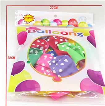 25 heart-shaped patterned balloons   ITEM NO.： W027727