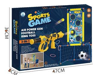 3-in-1 Air Gun Football Ring Set   ITEM NO.： W025954