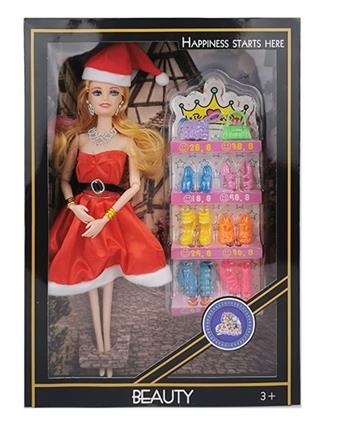 11.5-inch physical Christmas fashion Barbie with necklace, earrings, bracelets, shoes, vacuum formed cover   ITEM NO.： W033504