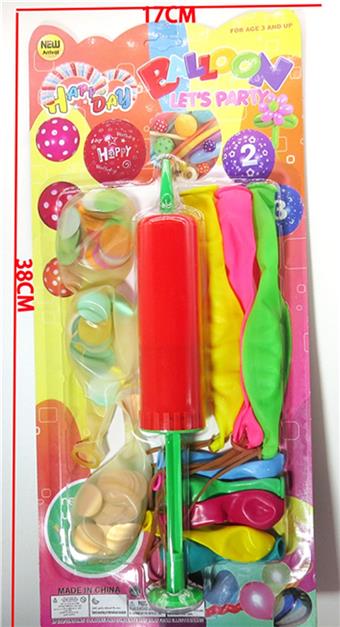 3 types of mixed 12 balloons+1 pump   ITEM NO.： W027332