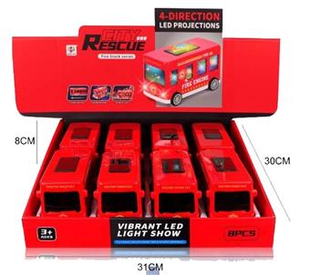 Sound and light inertial fire truck (8PCS whole box price)   ITEM NO.： W023951