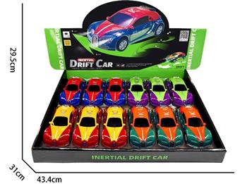 UV Illumination Inertial Drift Light Music Car (12PCS per unit price)   ITEM NO.： W023501