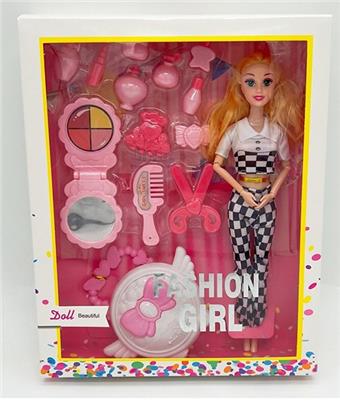 11.5-inch physical casual set, fashionable Barbie with big heart bag, cosmetic vacuum formed accessories   ITEM NO.： W033255