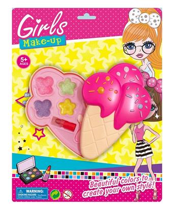 First floor medium ice cream cosmetics set, homemaker's cosmetics box, girls' cosmetics box, children's cosmetics, eye shadow, lip gloss   ITEM NO.： W039774
