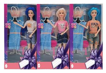 11.5-inch full body fashion Barbie with dress, bag, comb, 3 mixed styles   ITEM NO.： W033237