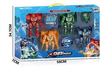 Transforming and disassembling Tyrannosaurus Rex/Taurosaurus/Triceratops/Stegosaur (4 models/box)   ITEM NO.： W031949