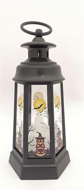 Trapezoidal hexagonal lantern Halloween style   ITEM NO.： W034435