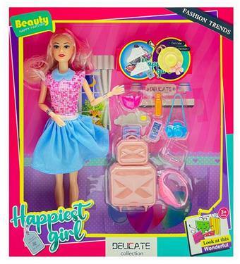 New 11.5-inch 9-joint solid body fashionable high-end dress Barbie with wristband, hat, sports shoes, travel blister set   ITEM NO.： W033741