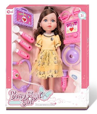 14 inch full vinyl beautiful girl medical kit set   ITEM NO.： W019680