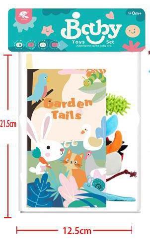 Garden animal tail three-dimensional cloth book (6 pages, 12 sides)   ITEM NO.： W039269