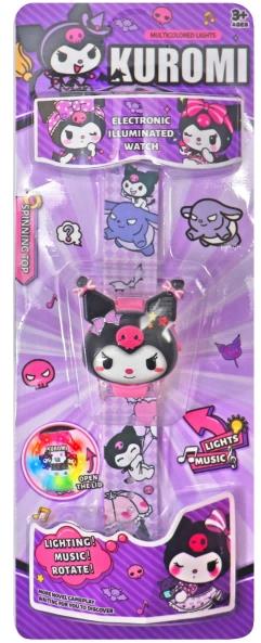 Kuromi 3D Head Light Music Flip Watch   ITEM NO.： W027903