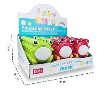 Baby Light Music Frog Hand Beating Drum (2 colors mixed) (not including electricity)   ITEM NO.： W037351