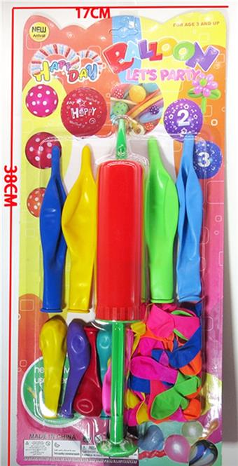 3 types of mixed 36 balloons+1 pump   ITEM NO.： W027327