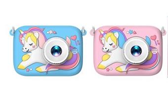 D11 Unicorn high-definition dual camera silicone shell children's camera simulation cartoon digital camera DSLR high-definition 2.0-inch dual camera 300000 pixels (including built-in lithium battery)   ITEM NO.： W029129
