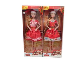11.5-inch 9-joint solid fashion Barbie with hat dress Christmas theme dress two mixed outfits   ITEM NO.： W033792