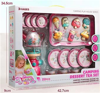 Tinplate tea set for home decoration (22PCS)   ITEM NO.： W033623