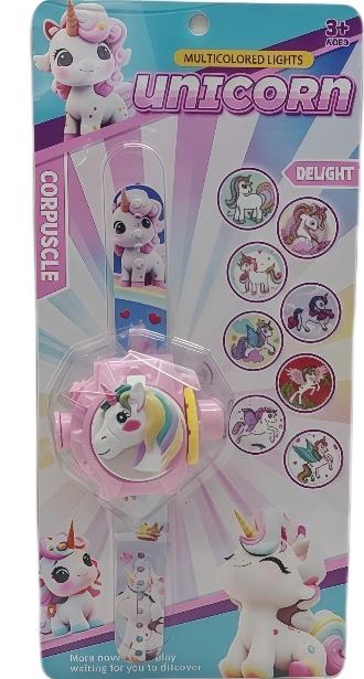 Unicorn with 3D head projection flip watch (pulley 8 projection)   ITEM NO.： W027942