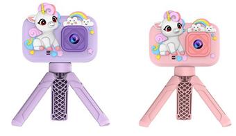 Q15 Unicorn Bracket Camera Children's Camera Simulation Cartoon Digital Camera DSLR HD 2.4-inch Dual Camera 300000 Pixel (including built-in lithium battery)   ITEM NO.： W029133
