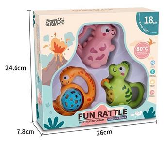 Baby teething bell dinosaur series   ITEM NO.： W037347