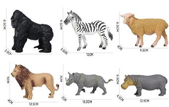Chimpanzee+Zebra+Sheep+Lion+Rhinoceros+Hippopotamus (6 mixed options are also available)   ITEM NO.： W032223