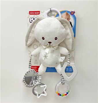Rabbit rubber ring baby soothing plush bed hanging   ITEM NO.： W023524