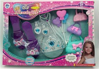 Balloon Jewelry Bag Princess Barbie Children's High Heel Simulation Shoes (Pink, Purple)   ITEM NO.： W027796