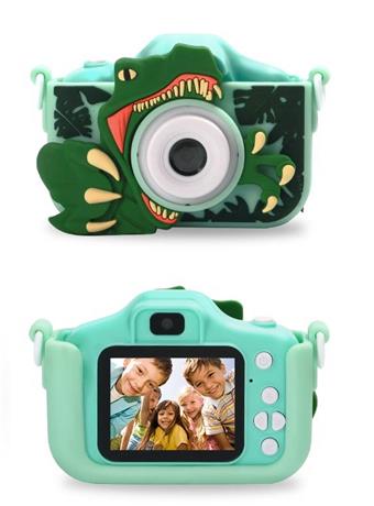 Green Dinosaur Children's Camera HD Dual Camera Mini Camera Simulation Cartoon Digital Camera   ITEM NO.： W028261