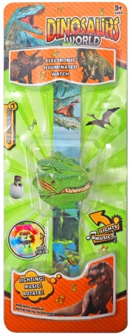 Dinosaur 3D Head Light Music Flip Watch   ITEM NO.： W027927