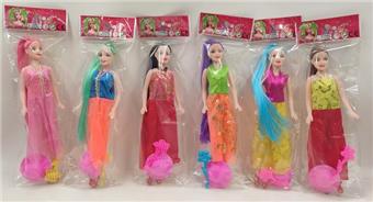 11.5 inch hollow length hair doll with comb and hat   ITEM NO.： W031622