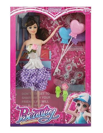 New Large Box 11.5-inch Solid Body Handheld Fashion Skirt Barbie with Earrings Shoes Blister and Balloon   ITEM NO.： W033430