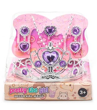 Cross border girl toy princess fairy wand magic wand electroplated crown jewelry gemstone crystal decoration play house new DIY set   ITEM NO.： W025934