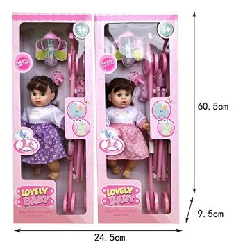 12 "cotton filled doll IC (singing) with plastic cart and accessories   ITEM NO.： W034423