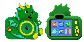 Y8 Spitfire Dinosaur HD Dual Camera Silicone Shell Children's Camera Simulation Cartoon Digital Camera DSLR HD IPS Screen 2.0-inch Dual Camera 300000 Pixel (including built-in lithium battery)   ITEM NO.： W029104