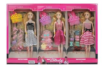 New 11.5-inch solid fashion princess with accessories, three mixed display boxes, 3PC   ITEM NO.： W033206
