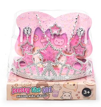Cross border girl toy princess fairy wand magic wand electroplated crown jewelry gemstone crystal decoration play house new DIY set   ITEM NO.： W025927